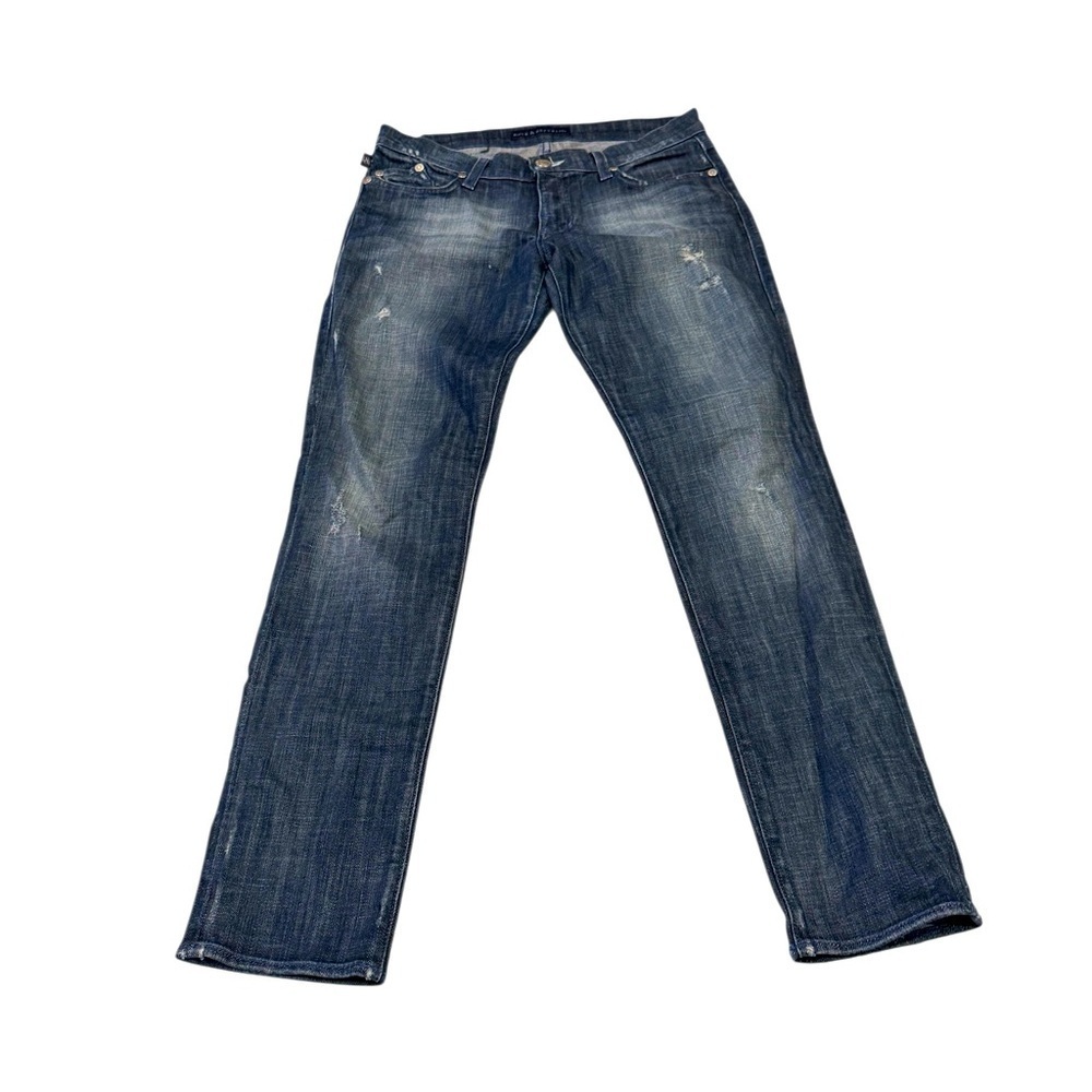 Rock&Republic Straight Leg Jean Dark Wash Slight Distressed Women’s Size 28